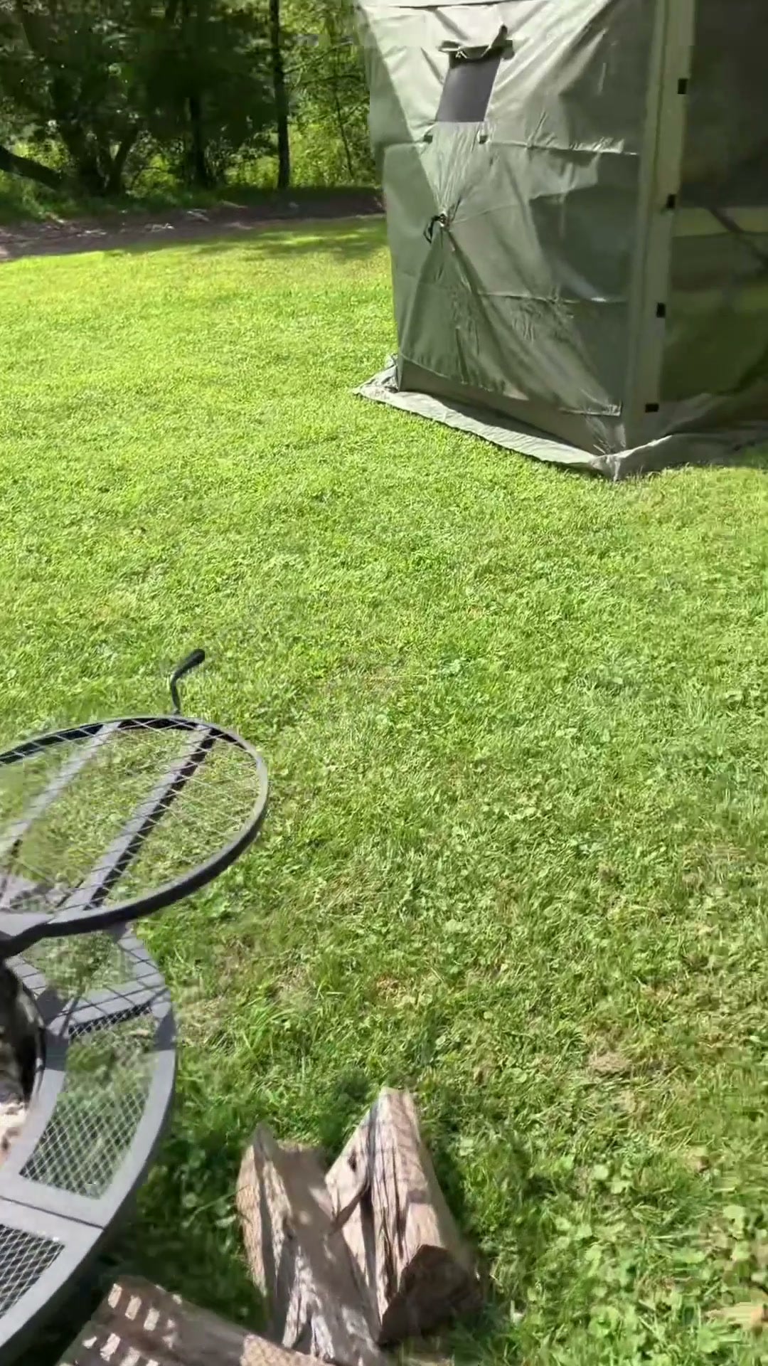 Alternate beige view of the VEVOR six-sided camping gazebo