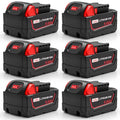 Six Stairlie 18V 6.0Ah replacement batteries compatible with Milwaukee M18 tools