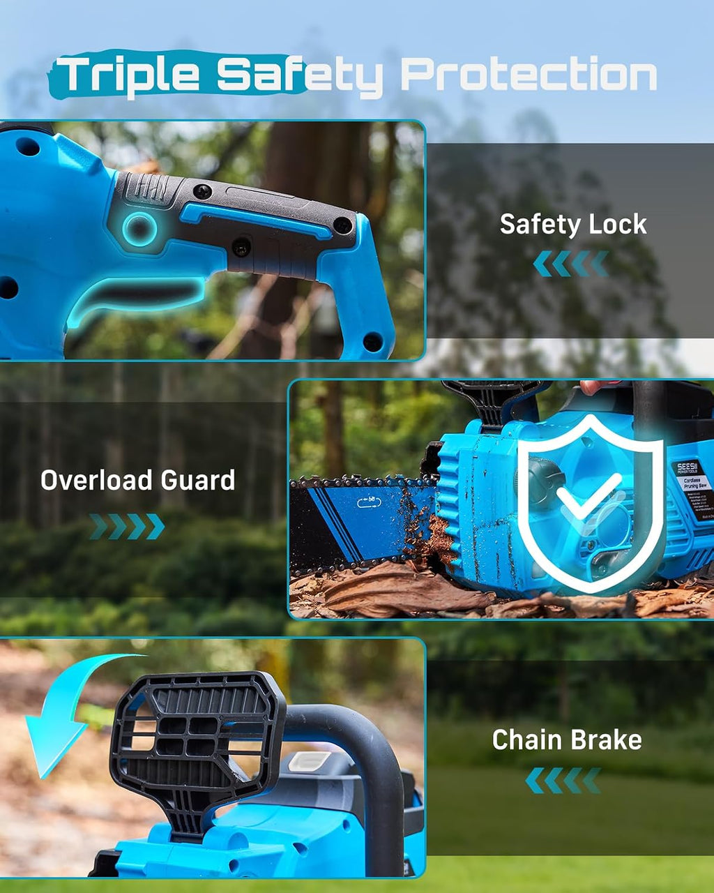 40V 16-Inch Cordless Electric Chainsaw,2000W Brushless Chain Saw | 2×40v 4000mAh Batteries & Chargers, Auto Oiler, Battery Powered Chain Saw for Tree Trimming, Wood Cutting, Yard Work