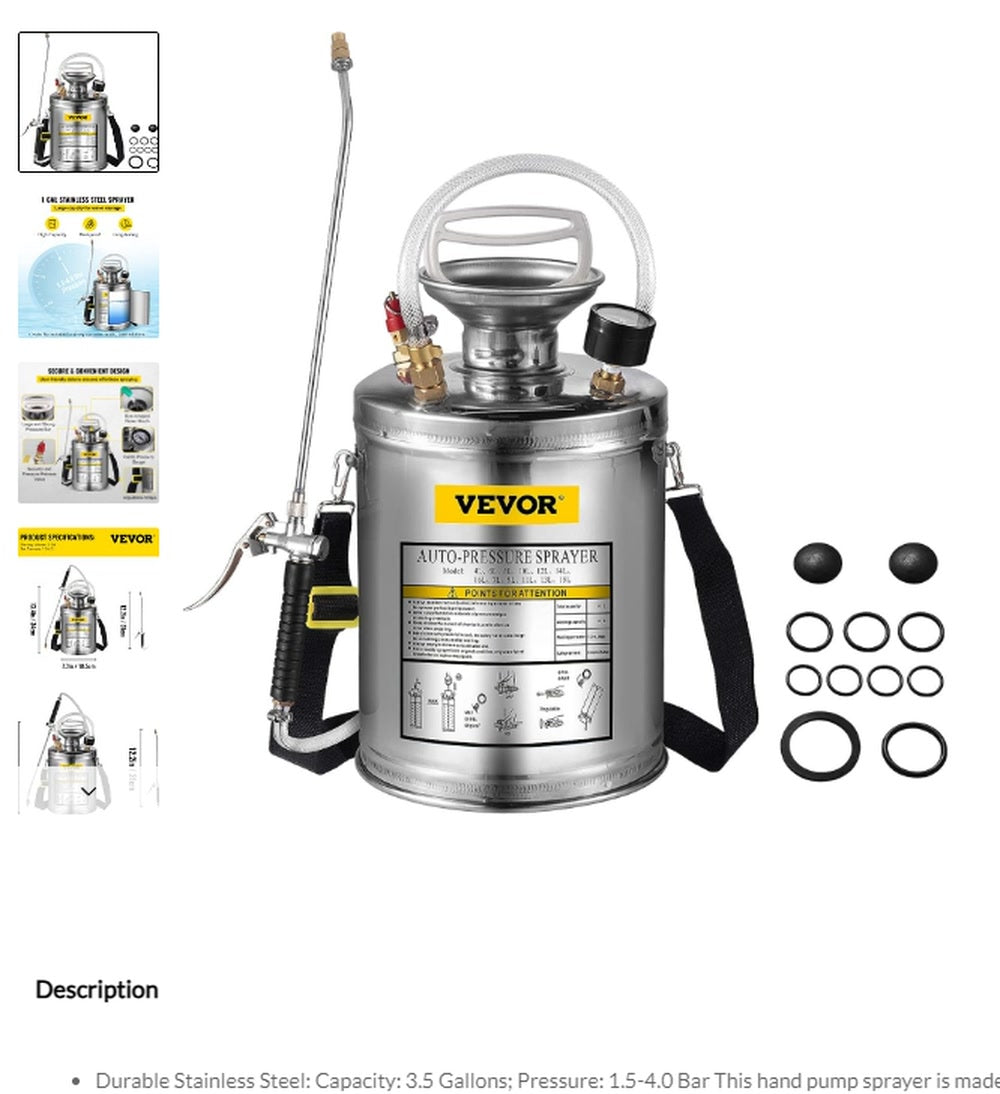 Stainless Steel Manual Pump Sprayer with Pressure Gauge product view