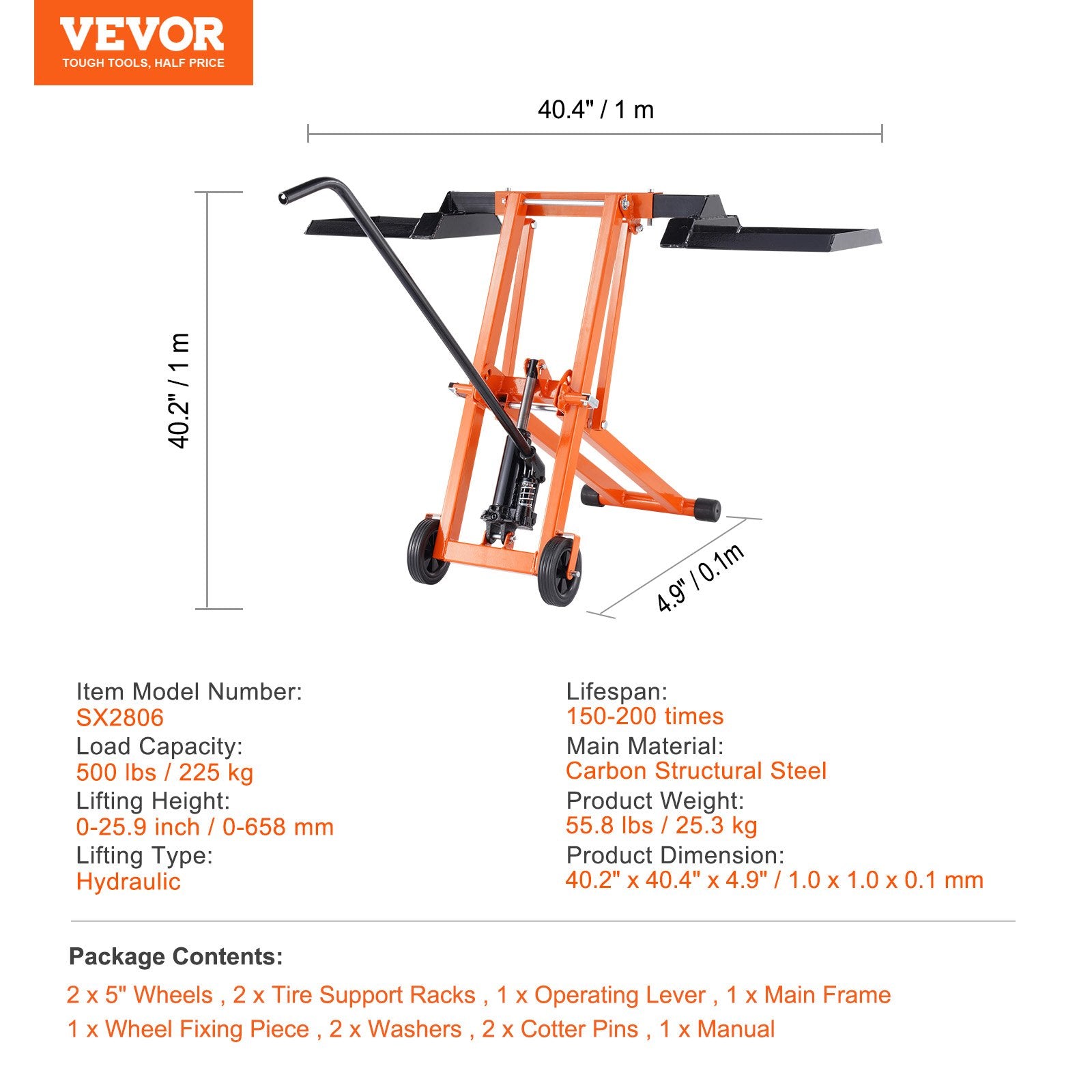VEVOR SX2806 hydraulic lawn mower lift gallery 07