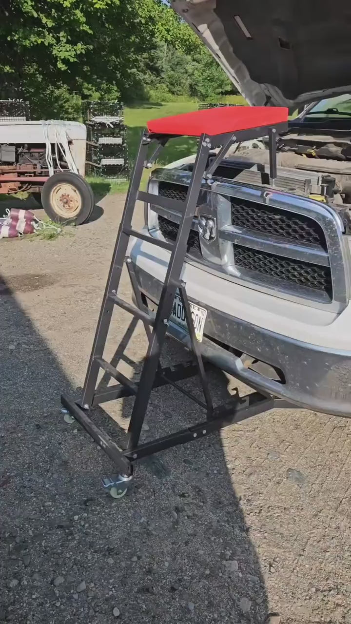 Adjustable Topside Engine Creeper for Trucks and SUVs demonstration